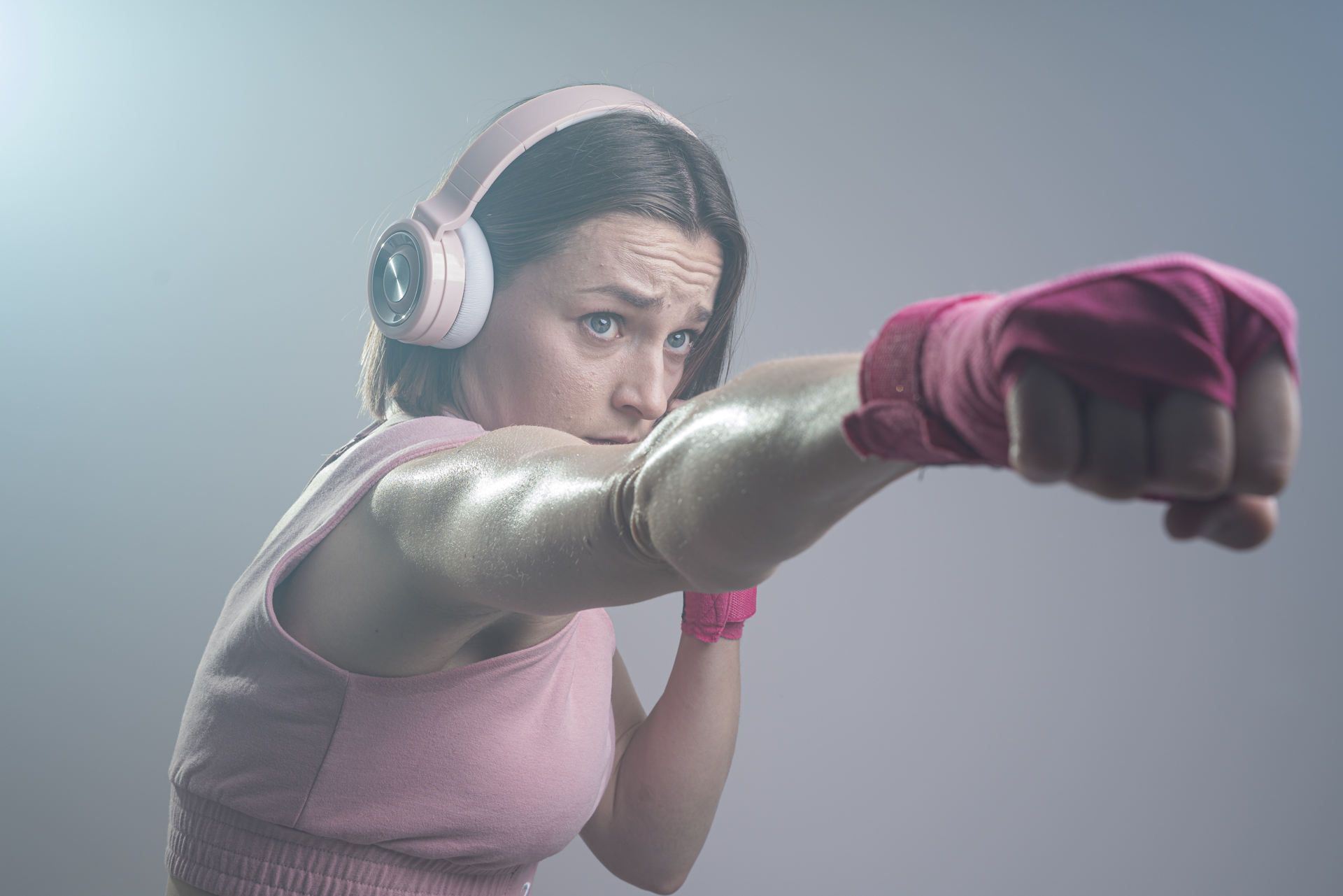 Boxeuse en studio
